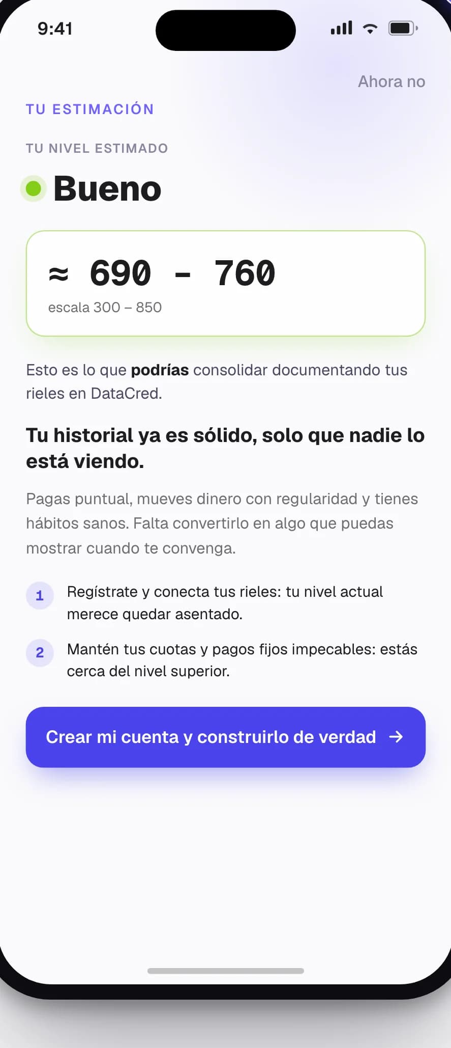 Estimador de puntaje de DataCred